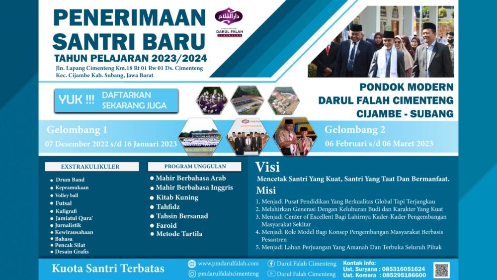 Selamat Datang di Info PSB Pondok Modern Darul Falah Cimenteng